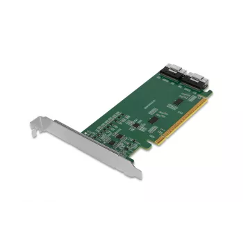 ICY DOCK EXLink MB308A PCIe 4.0 x16 NVMe adapterkaart 2 x SlimSAS 8i (SFF-8654) pistikuga ja redriveriga