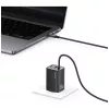 USAMS JC Series CC266 65W GaN Fast Laadija sisseehitatud USB-C kaabliga, Must