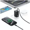 USAMS JC Series CC266 65W GaN Fast Laadija sisseehitatud USB-C kaabliga, Must