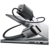 USAMS JC Series CC266 65W GaN Fast Laadija sisseehitatud USB-C kaabliga, Must