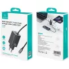 USAMS JC Series CC266 65W GaN Fast Laadija sisseehitatud USB-C kaabliga, Must