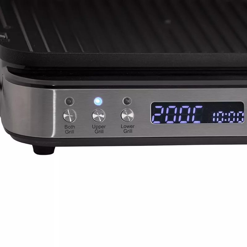 ELDOM GK200 GRILO Kontaktgrill 2000W Reguleeritav termostaat Mittekleepuvad plaadid Must/Hõbe