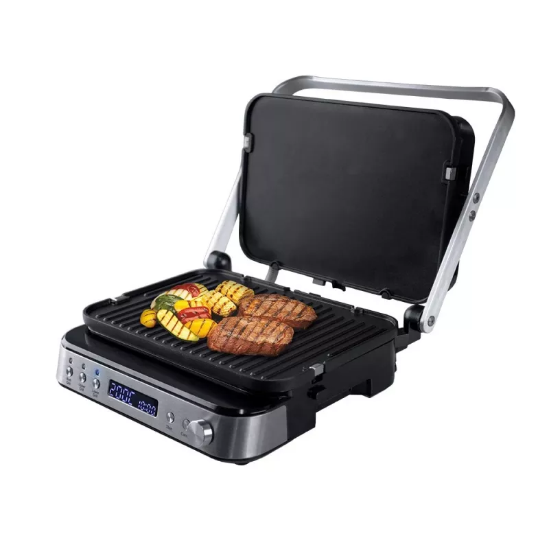 ELDOM GK200 GRILO Kontaktgrill 2000W Reguleeritav termostaat Mittekleepuvad plaadid Must/Hõbe