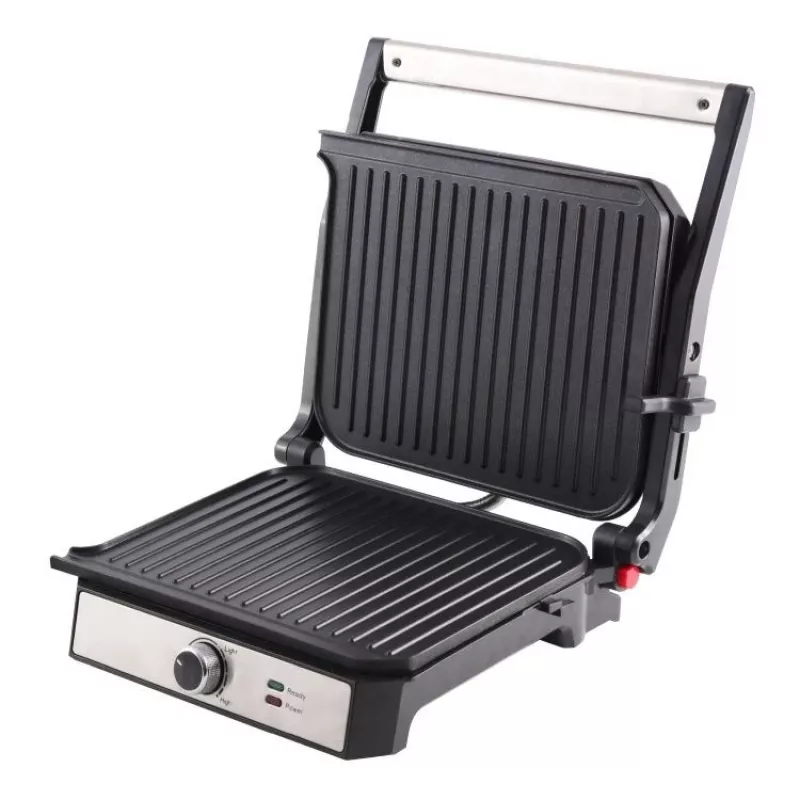 ELDOM GK200 GRILO Kontaktgrill 2000W Reguleeritav termostaat Mittekleepuvad plaadid Must/Hõbe