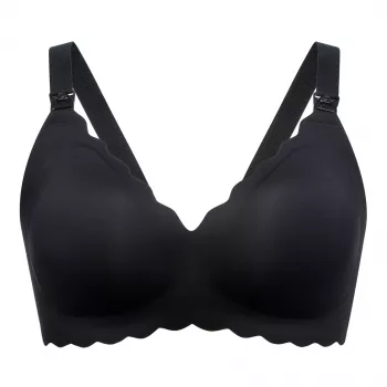 MOMCOZY YN46 Seamless Support Floral Nursing Bra Black S