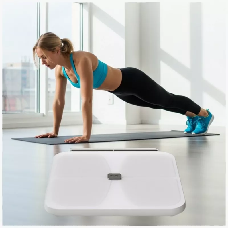 AWEI SS1 Multifunktsionaalne kehakaal Bluetooth 5.0-ga, Valge