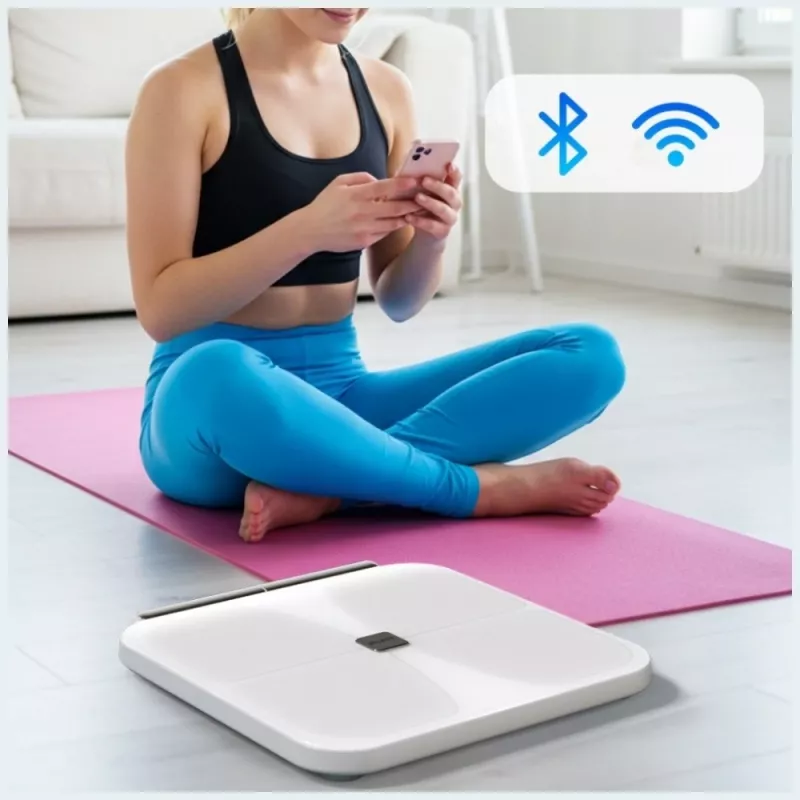 AWEI SS1 Multifunktsionaalne kehakaal Bluetooth 5.0-ga, Valge