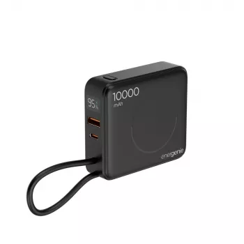 Gembird PB10-WPC15-LCD-01 Fast Laadimise Power Bank Juhtmevaba Laadijaga, 20W, 10000 mAh, Must