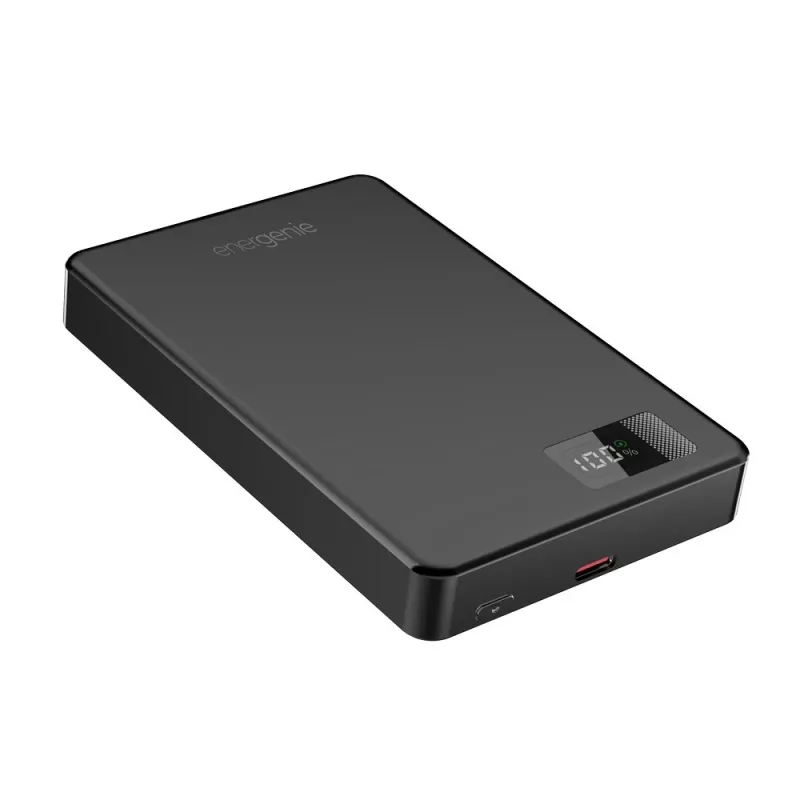 Gembird PB10-WPC15M-LCD-01 Magnetiline juhtmevaba toitepank LCD-ekraaniga, 15W, 10000 mAh, must