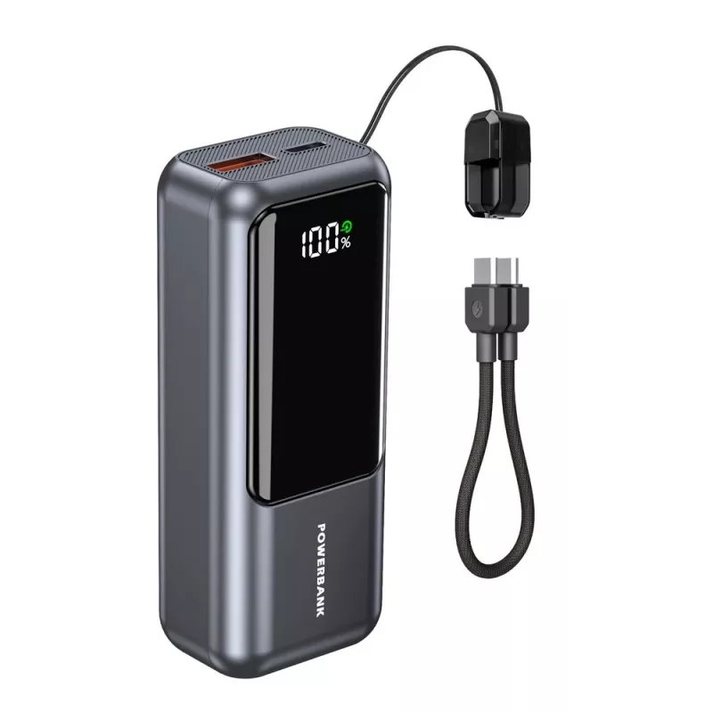 Gembird PB10-PD20-LCD-02 Kompaktne kiirlaadiv toitepank LCD-ekraaniga, 20W, 10000 mAh, Space Grey