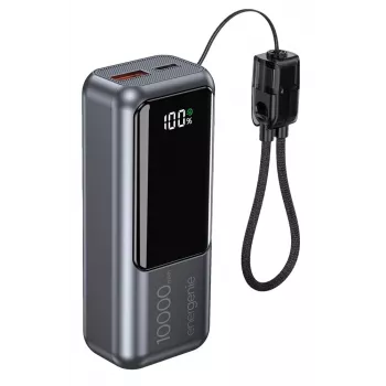 Gembird PB10-PD20-LCD-02 Kompaktne kiirlaadiv toitepank LCD-ekraaniga, 20W, 10000 mAh, Space Grey