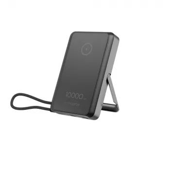 Gembird PB10-WPC15MS-01 Magnetiline juhtmevaba toitepank integreeritud alusega, 15W, 10000 mAh, must