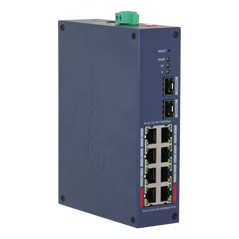 DAHUA CHS4210-8GT-110 Managed L2 Switch, 8x Gigabit PoE+ Ports, 110W PoE Budget