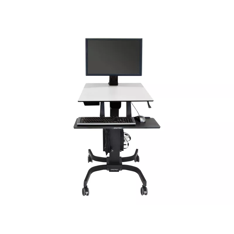 Ergotron WorkFit-C Single HD Sit-Stand Workstation - Mobiilne käru - Must, Hall - 12,7 kg - 76,2 cm (30 inch) - VESA 75x75, 100x100, 200x100, 200x200 - 360°