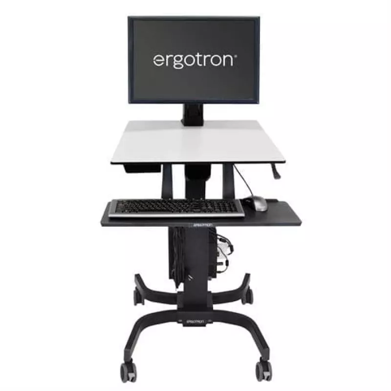 Ergotron WorkFit-C Single HD Sit-Stand Workstation - Mobiilne käru - Must, Hall - 12,7 kg - 76,2 cm (30 inch) - VESA 75x75, 100x100, 200x100, 200x200 - 360°