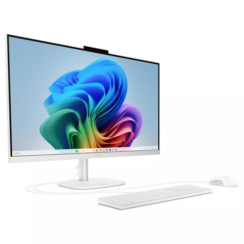 HP OmniStudio All-in-One 27-cw0174ng PC, 27 inch QHD-ekraan, AMD Ryzen AI 7 445, 24 GB RAM, 512 GB SSD, Windows 11 Home, valge