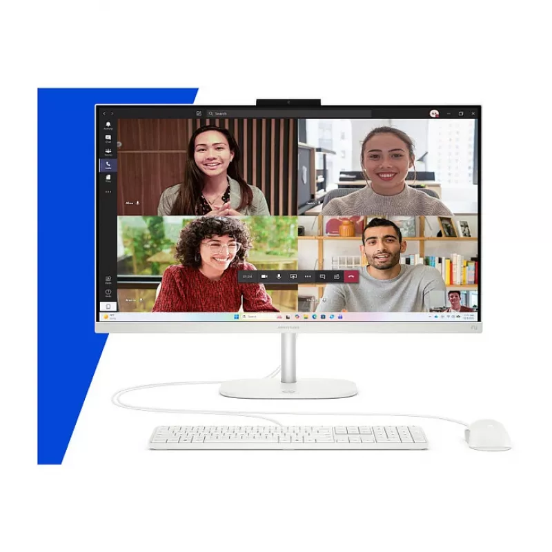 HP OmniStudio All-in-One 27-cw0174ng PC, 27 inch QHD-ekraan, AMD Ryzen AI 7 445, 24 GB RAM, 512 GB SSD, Windows 11 Home, valge