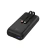 Gembird PB20-PD20-LCD-01 Fast Charging Power Bank with Integrated Cables, 20W, 20000 mAh, Black