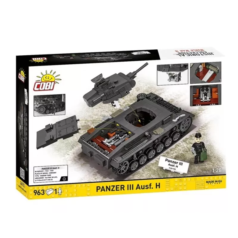 COBI 958 PCS HC WWII Panzer III Ausf. H Ehitusklotside Komplekt