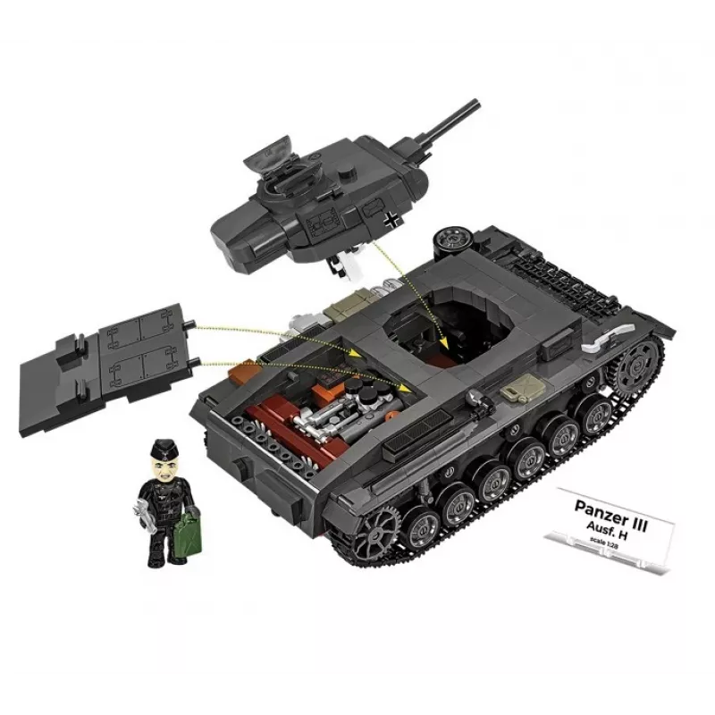 COBI 958 PCS HC WWII Panzer III Ausf. H Ehitusklotside Komplekt