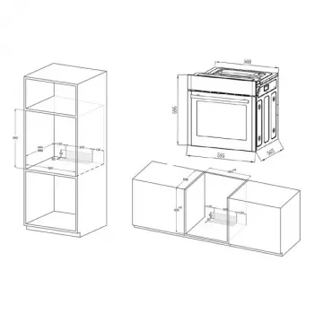 MPM-63-BO-30 Sisseehitatud elektriahi must, 67L, 9 funktsiooni, energiaklass A