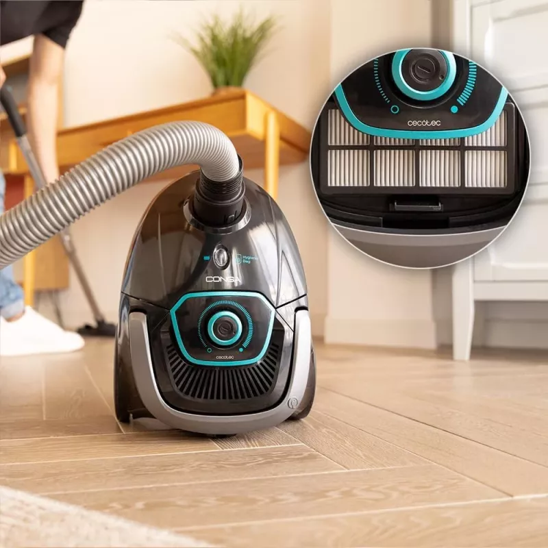 Cecotec Conga Powerbag 2500 Plus Kotiga Silindertolmuimeja, 850 W, 2,5 L Tolmumahutavus, Must