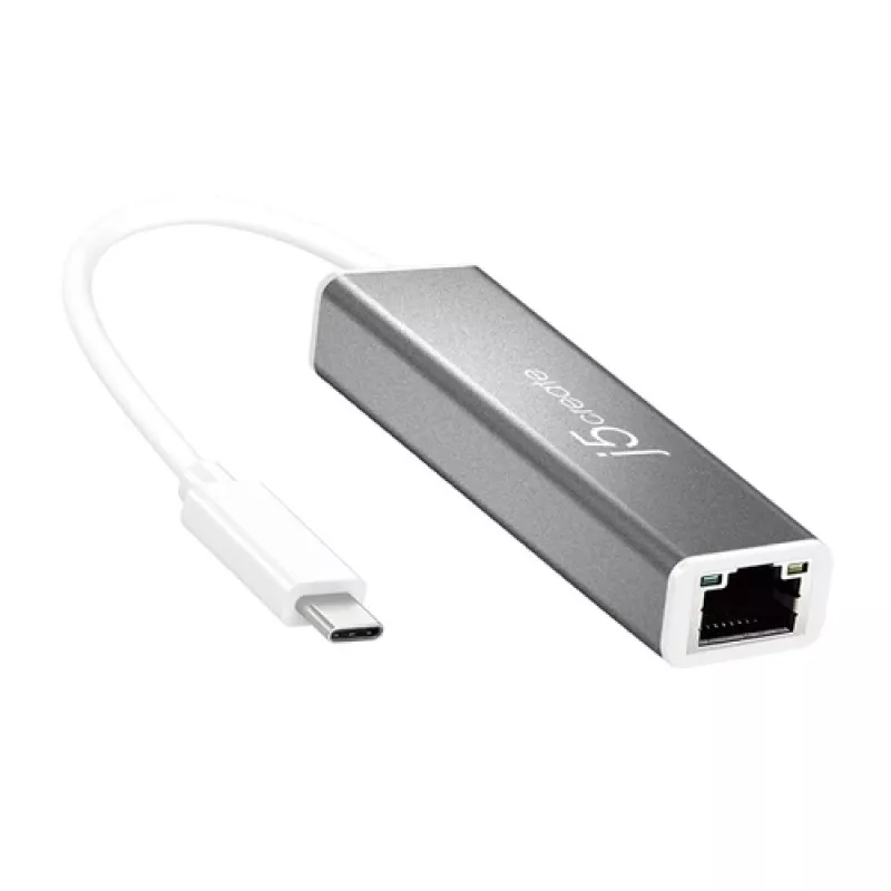 j5create USB-C to Gigabit Ethernet Adapter Silver JCE133G-N