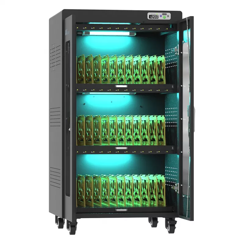 GoodConnections ANTARES PRO N36C sülearvutite laadimiskäru kuni 15,6 inch USB-C 65W port PD3.0 UVC desinfitseerimine must