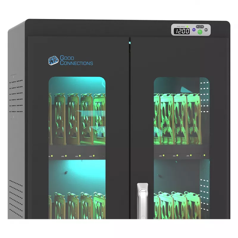GoodConnections ANTARES PRO N36C sülearvutite laadimiskäru kuni 15,6 inch USB-C 65W port PD3.0 UVC desinfitseerimine must