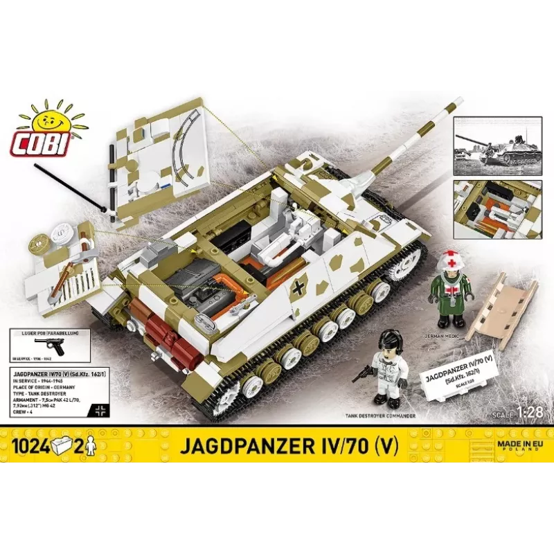 COBI KLOCKI Historical Collection Jagdpanzer IV/70 (V) (Sd.Kfz.162/1) Ehitusklotside Komplekt 1024 tk