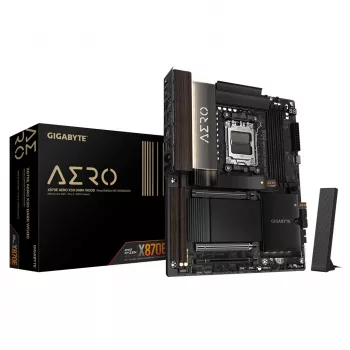 Gigabyte X870E AERO X3D DARK WOOD emaplaat - Toetab AMD Ryzen 9000 protsessoreid, 16+2+2 faasiline digitaalne VRM, kuni 9000 MHz DDR5 (OC), 2x PCIe 5.0 + 2x PCIe 4.0, Wi-Fi 7, 5GbE LAN, USB 4