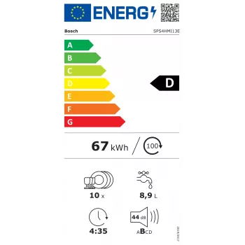 Bosch SPS4HMI13E vabaltseisev nõudepesumasin, 45 cm, energiaklass D, Inox
