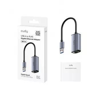 CUDY UE10A USB-A Etherneti adapter - Gigabit RJ45 võrguadapter