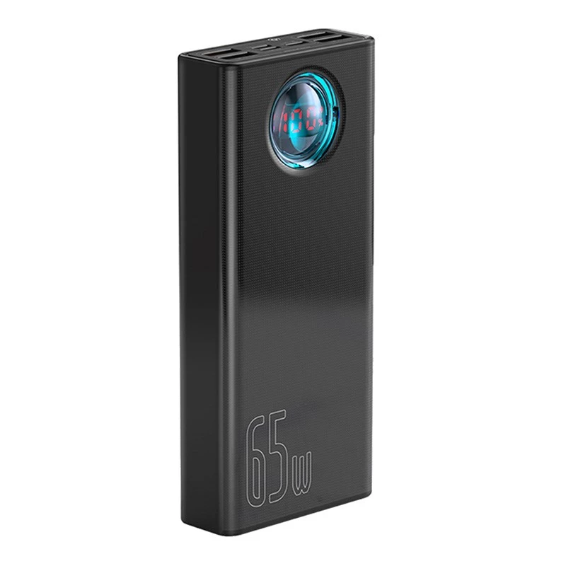 Baseus Amblight Powerbank 30000mAh, 4xUSB, USB-C, 65W, Must
