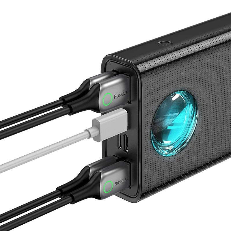 Baseus Amblight Powerbank 30000mAh, 4xUSB, USB-C, 65W, Must