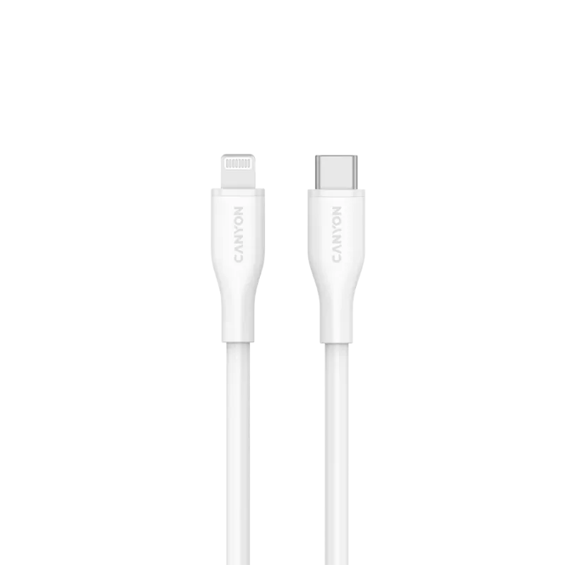 Canyon CLNM60SC10 USB-C to Lightning kaabel 1m 60W MFi silikoon valge