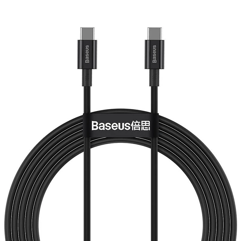 Baseus Superior USB-C to USB-C kaabel 1m Must 100W Kiirlaadimine ja Andmesünkroonimine