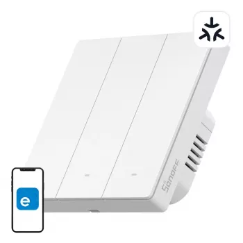 SONOFF M5-3C-86W WiFi Matter Smart Wall Switch (3-kanaliline) Valge