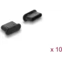 Delock Tolmukaitse USB Type-C emasele pordile, 10 tk, silikoon, must (87408)