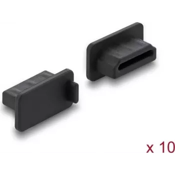 Delock Tolmukate HDMI-A emasele pordile, 10 tk, silikoon, must (87465)