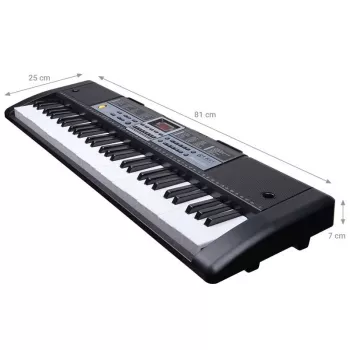 MQ 6136L Klaviatuurorgan Mikrofoniga Lastele - 61 klahvi, Must