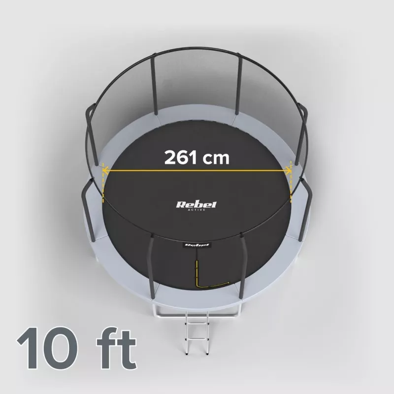 REBEL Active Trampoline PRO 10ft/305 cm koos turvavõrguga, must/sinine