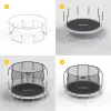 REBEL Active Trampoline PRO 10ft/305 cm koos turvavõrguga, must/sinine