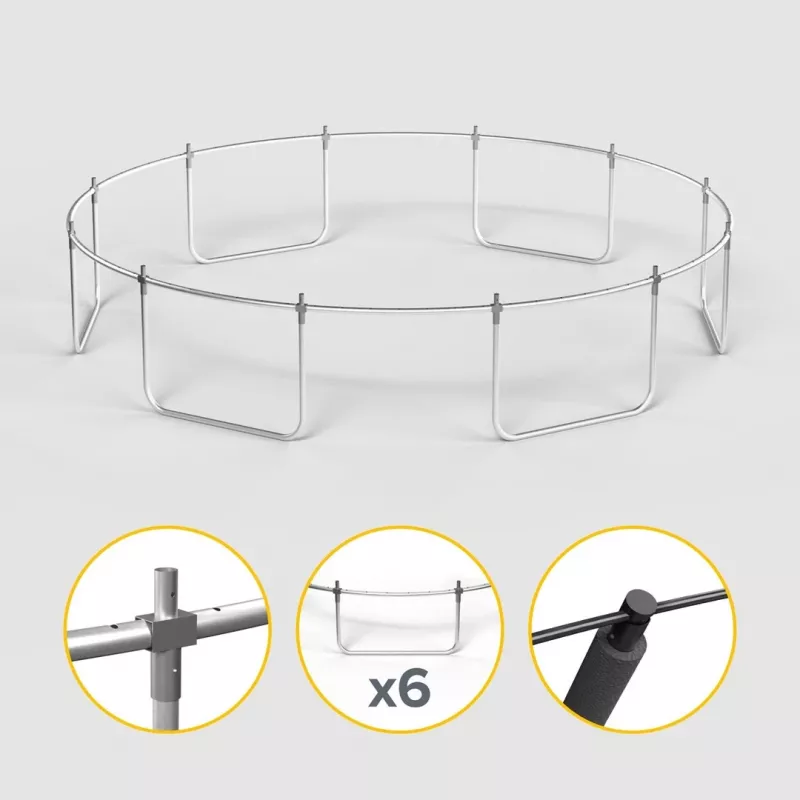 REBEL Active Trampoline PRO 14ft/427 cm with Safety Net and Ladder