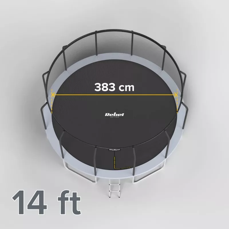 REBEL Active Trampoline PRO 14ft/427 cm with Safety Net and Ladder