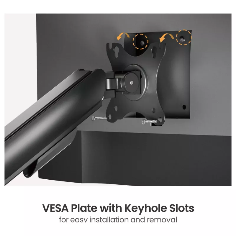 Equip kahe monitori lauakinnitus 17-32 inch ekraanidele, 360° pöörlemine, gaasivedru, 9 kg kandevõime, must