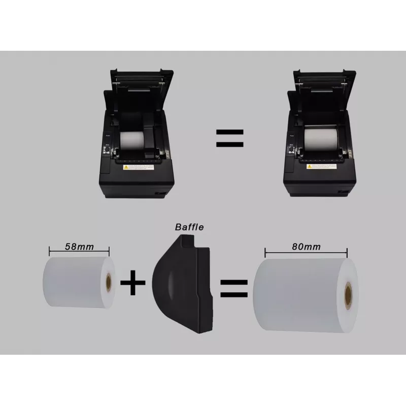 Equip 58/80mm termiline POS-kviitungiprinter automaatse lõikuriga, USB/Bluetooth/WiFi/kassasahtli ühendus, must