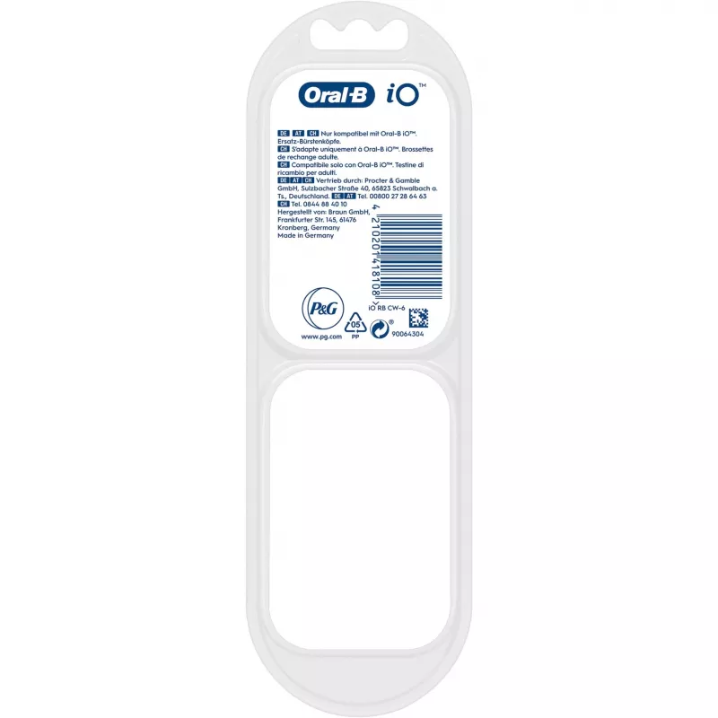 Oral-B iO Ultimate Clean harjapead valge, 6 tk. Lisahambaharjapead