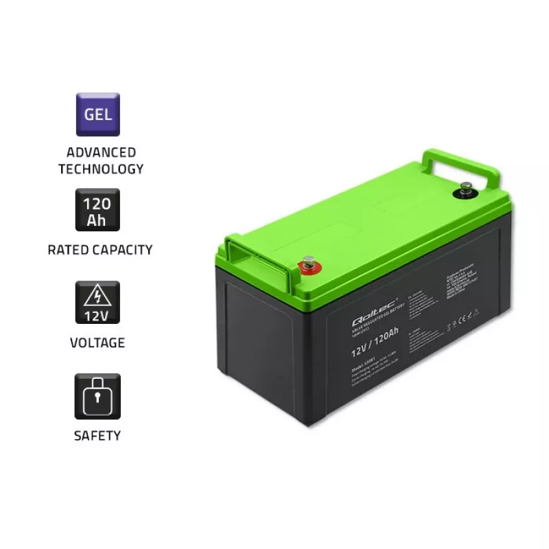 Qoltec 53081 Geelaku 12V 120Ah GEL 34.8kg