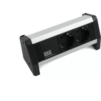 Bachmann DESK lauatoitepistikupesa 2-kohaline, värv: Inox, seadmejuhtmega, sisend: 0,2 m GST18-ga, koos kinnitusklambriga, 1,0 m eraldi seadmejuhe GST18/Schuko (9.020.095)